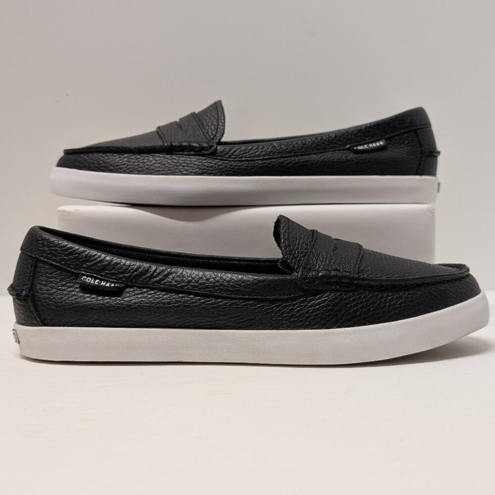 Cole Haan Nantucket Penny Loafers in Black Pebbled Leather - Picture 7 of 16